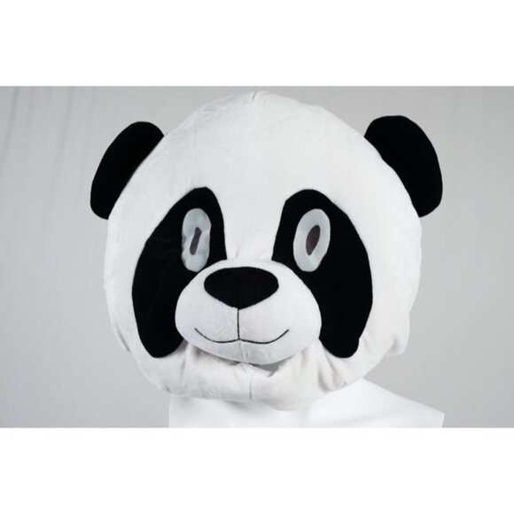 Emojination Soft Panda Head Mask Plush Unisex Costume Full Mask Halloween OS - Picture 1 of 10